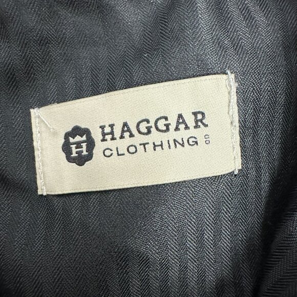 Mens H Haggar Dark Gray Dress Pants 36X30 Polyester Flat Front Trousers - Picture 7 of 7